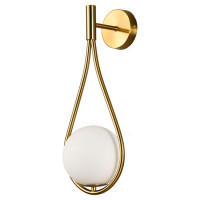 LUSSOLE Cleburne Бра настенные, цвет основания - бронзовый, плафон - стекло (цвет - белый), 1x40W G9, LSP-8593