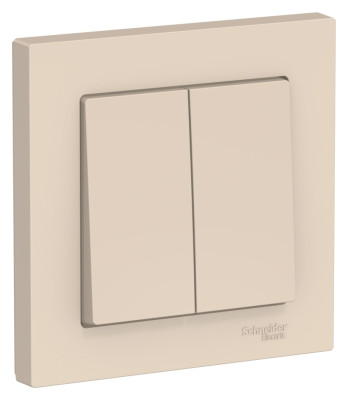 ATN000252 - ATLASDESIGN 2-клавишный ВЫКЛЮЧАТЕЛЬ, сх.5, 10АХ, в сборе, БЕЖЕВЫЙ, Systeme Electric