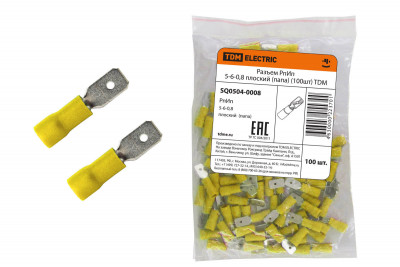 Разъем РпИп 5-6-0,8 плоский (папа) (100шт) TDM Electric, SQ0504-0008