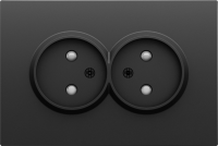 Donel S08 черный графит накладка для розетки 2-й без заземления, со шторками 16A 250 В~,серия DB, DS22657
