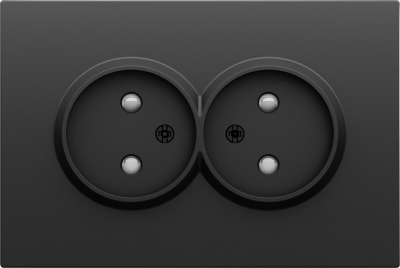 Donel S08 черный графит накладка для розетки 2-й без заземления, со шторками 16A 250 В~,серия DB, DS22657