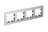 ATN312104 - ATLASDESIGN NATURE 4-постовая РАМКА, МЕТАЛЛ СЕРЕБРО, Systeme Electric