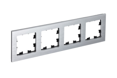 ATN312104 - ATLASDESIGN NATURE 4-постовая РАМКА, МЕТАЛЛ СЕРЕБРО, Systeme Electric