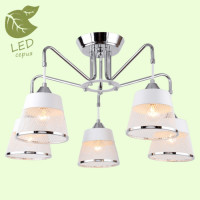 LUSSOLE MOHAVE Люстра потолочная, цвет основания - хром, плафон - металл (цвет - белый), 5x6W E14, GRLSP-8095