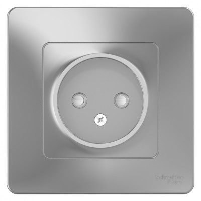 BLANCA С/У РОЗЕТКА без заземления со шторками, 16А, 250В, АЛЮМИНИЙ