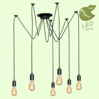 LUSSOLE SHIRLEY Люстра мультиплекс, цвет основания - черный, 6x10W E27, GRLSP-8172