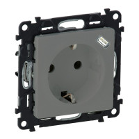 Legrand Valena LIFE.Розетка комбинированная 2К+З 16А ~250В со встроенным зарядным устройством USB C 1.5А 5В.С лицевой панелью.Алюминий, 753335 Legrand Valena LIFE.Розетка комбинированная 2К+З 16А ~250В со встроенным зарядным устройством USB C 1.5А 5В.С лицевой панелью.Алюминий, 753335