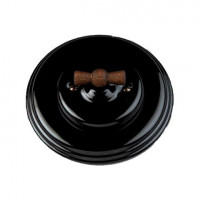 Fontini Выключатель 1-клавишный, черный фарфор, ручка - старое дерево,  Fontini, серия Garby Colonial