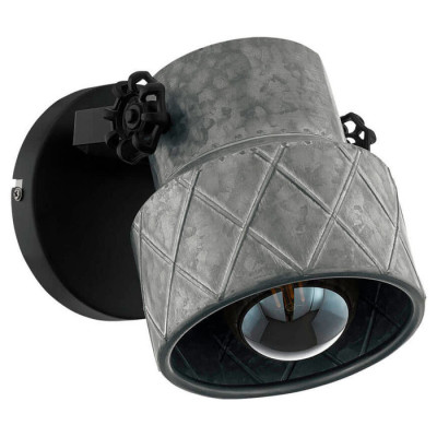 39868 Бра HIlCOTT, 1х40W (E27), L160, H200, А245, сталь, черный//сталь, оцинкованный, 39868