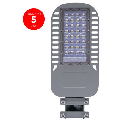 Уличный светодиодный светильник 30W 4000K  AC230V/ 50Hz цвет серый (IP65), SP3050, Feron 41263