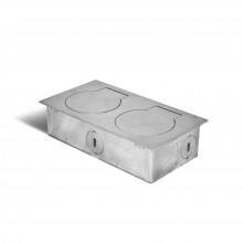 Металлический Люк в пол на 2 розетки, Нержавеющая сталь