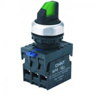 Chint Переключатель подсвет. NP8-02XD/314, 3 полож. фикс., зелен., AC110-230В(LED), 2НЗ, IP65 (R), 667576