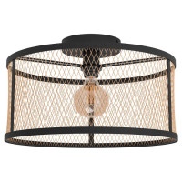 43603 Потолочный светильник DELLOW, 1Х40W, E27, H270, ?450, сталь//латунь, черный//