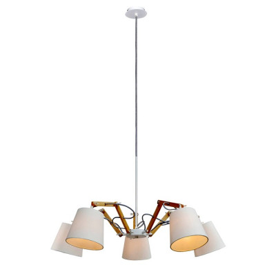 Arte Lamp PINOCCHIO, Люстра, цвет арматуры - белый, цвет плафона/декора - БЕЛЫЙ, 5х40W E14, A5700LM-5WH