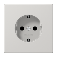 Штепсельная розетка SCHUKO 16А / 250В с защитными шторками, пружинные зажимы; дюропласт; светло-серый; LS990, LS1520KILG