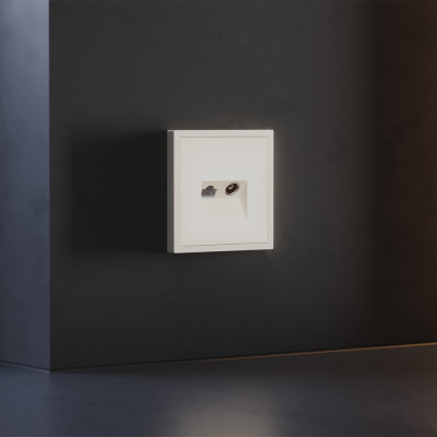 Накладка для розетки TV+RJ45 кат. 6, S70 (хлопок), VLS002713