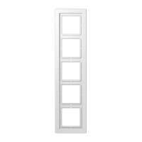 Рамка для вертикальной и горизонтальной установки, 5 постов; дюропласт; белый; LSDesign, LSD985WW