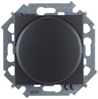 Simon Светорегулятор поворотно-нажимной, электрон., с диммир. по 1-10В, 6А, 230В, винт.заж, графит, 1591794-038