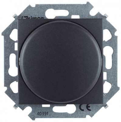 Simon Светорегулятор поворотно-нажимной, электрон., с диммир. по 1-10В, 6А, 230В, винт.заж, графит, 1591794-038