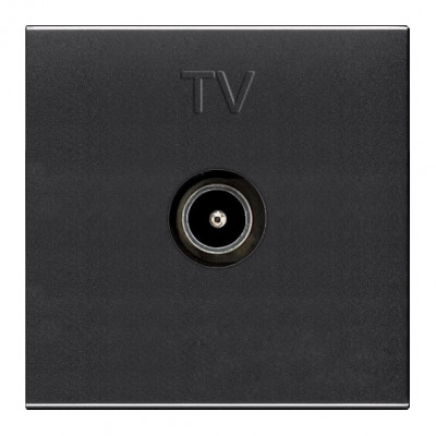 ABB NIE Zenit Антрацит Мех ТВ розетки, простой, 2-модульный