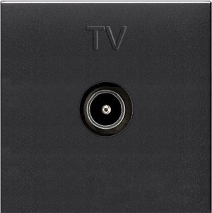 ABB NIE Zenit Антрацит Мех ТВ розетки, простой, 2-модульный
