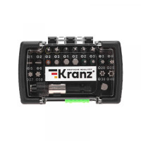 Набор бит с магнитным держателем, пластиковый кейс, 32 шт KRANZ, KR-92-0464 Набор бит с магнитным держателем, пластиковый кейс, 32 шт KRANZ, KR-92-0464