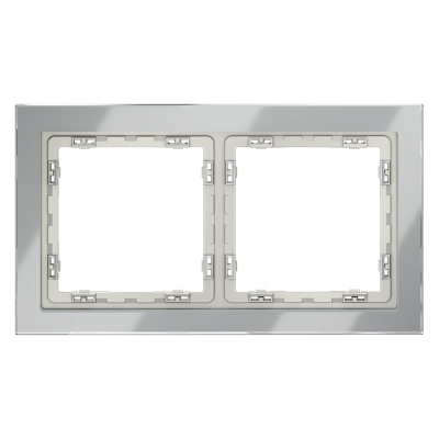 Рамка стеклянная VOLTUM S70 на 2 поста, (сталь, стекло), VLS110205