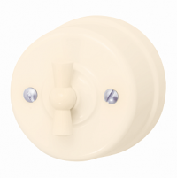 Bironi Выключатель 2-кл., пластик, цвет Песочное золото, B1-202-24