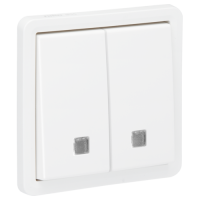 Niko Hydro Белый Кнопка 2-клавишная NO or NC, с/п, IP55, пруж клеммы, 701-35105