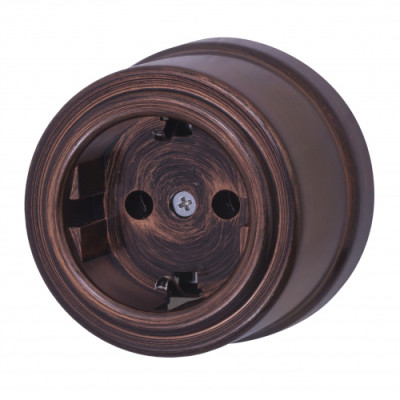 BIRONI Лизетта Пластик Медный Век Розетка с/з, B1-101-16