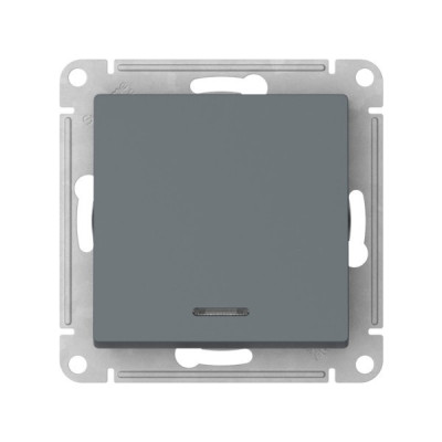 ATN000763S - ATLASDESIGN 1-клавишный ПЕРЕКЛЮЧАТЕЛЬ с подсветкой, сх.6а, 10АХ, мех., быстрозажим. клем., ГРИФЕЛЬ, Systeme Electric