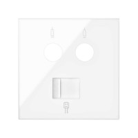 Simon 10000072-130 Накладка розетки комбинированной R-TV+SAT + RJ45 цвета белый глянец S100