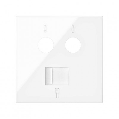 Simon 10000072-130 Накладка розетки комбинированной R-TV+SAT + RJ45 цвета белый глянец S100