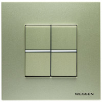 ABB Выключатель 2-клавишный, цвет - шампань, серия Zenit ABB Выключатель 2-клавишный, цвет - шампань, серия Zenit