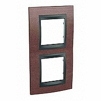 MGU66.004V.2M4 - UNICA TOP РАМКА 2-постовая, вертикальная, ГРАФИТ/ТАБАЧНОЕ ДЕРЕВО