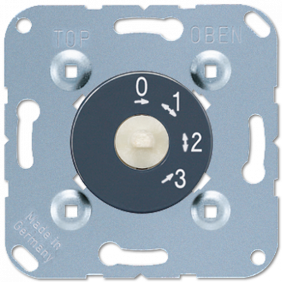 3-ступенчатый выключатель с нулевым положением 16А/250В, в комплекте со шкалой цвета "антрацит"; универсальные встраиваемые механизмы, 1101-4