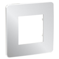 рамка 1-постовая, ХРОМ/белый