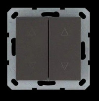 Выключатель двухклавишный для штор 10A 250V~ с накладкой, цвет Мокко, G3028Z, Jasmart Electric
