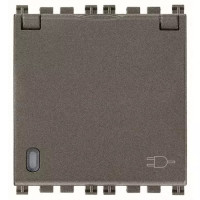 Vimar Розетка SICURY 2P+T16A немецкий стандарт, с безвинтовыми клеммами, с крышкой, Metal, 19208.FX.C.M