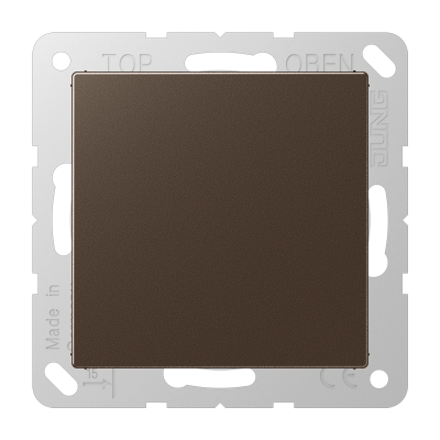 Крышка без отверстий, фиксация защёлкиванием, для произвольных вырезов (либо использование в качестве заглушки), возможно IP44; термопласт; мокко; A500, A594-0MO