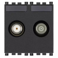 Vimar Розетка TV-RD-SAT концевая с 2 выходами, серая, 19302.01