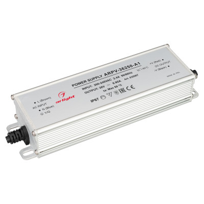 Блок питания ARPV-36250-A1 (36V, 6.95A, 250W) (Arlight, IP67 Металл, 3 года), 035967