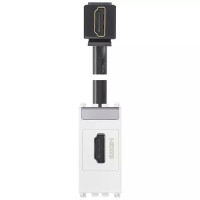 Vimar Розетка HDMI с кабелем 90°, белая, 19346.H.B