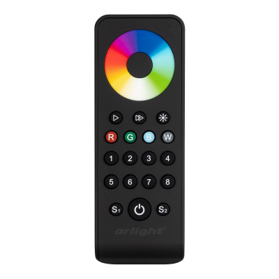 Пульт SMART-R43-RGBW Black (8 зон, 2.4G) (Arlight, IP20 Пластик, 5 лет), 031953