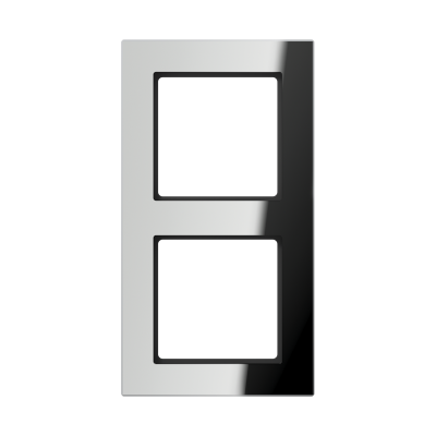 Рамка для вертикальной и горизонтальной установки, 2 поста; стекло; серебряный(зеркальный); A CREATION, AC582GLSI