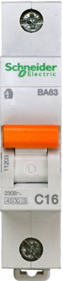 Schneider Electric Домовой ВА63 Автоматический выключатель 1P 16A (C) 4.5kA