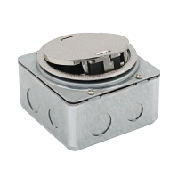 Donel Лючок в пол 3 мод. (1 мод. 45х45 мм. + 1 мод. 22.5х45 мм.), серебро, круглый, металл, IP65, (с уст. набором), DFB3MZNC