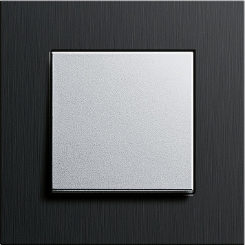 Gira Выключатель 1-клавишный, матовый алюминий - черный алюминий, серия Esprit