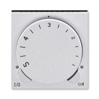 Терморегулятор ABB Levit универсальный с поворотной ручкой серебро / дымчатый чёрный