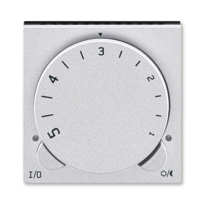 Терморегулятор ABB Levit универсальный с поворотной ручкой серебро / дымчатый чёрный